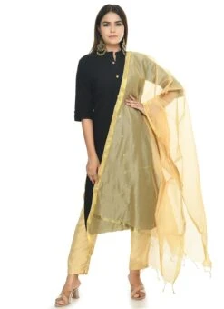 Golden Chanderi Cotton Dupatta Festive Wear -Deals Chic Lehenga Store golden chanderi cotton dupatta dpdmfmfd044 u