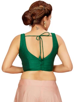 Green Art Silk Blouse After Six Wear -Deals Chic Lehenga Store green art silk blouse blmff1819 b