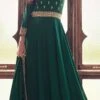 Green Art Silk Cord Work Dresses And Gown Party Wear