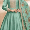 Green Art Silk Embroidery Anarkali Suit Party Wear