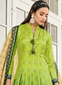 Green Art Silk Gown Party Wear -Deals Chic Lehenga Store green art silk gown bgwrs47341004 b