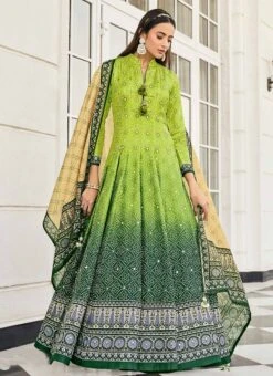 Green Art Silk Gown Party Wear -Deals Chic Lehenga Store green art silk gown bgwrs47341004 u