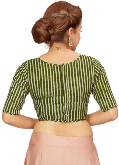 Green Blended Cotton Blouse After Six Wear -Deals Chic Lehenga Store green blended cotton blouse blmff1833gr b