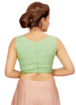 Green Blended Cotton Sequins Blouse After Six Wear -Deals Chic Lehenga Store green blended cotton sequins blouse blmff1828gr b