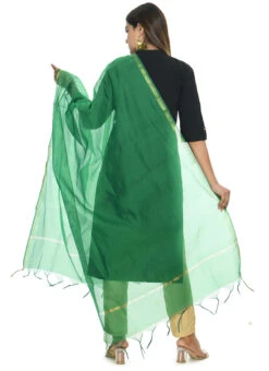 Green Chanderi Cotton Dupatta Festive Wear -Deals Chic Lehenga Store green chanderi cotton dupatta dpdmfmfd026 b
