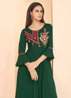 Green Embroidered Dress After Six Wear -Deals Chic Lehenga Store green embroidered anarkali gown iwdsli6028 b