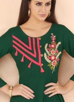 Green Embroidered Dress After Six Wear
