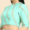 Green Embroidered Chiffon Blouse Festive Wear