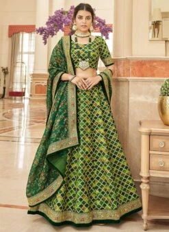 Green Embroidery Sequins Printed Work Velvet Umbrella Lehenga Wedding Wear -Deals Chic Lehenga Store green embroidery sequins printed work velvet umbrella lehenga ghska46367428 u