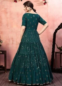 Green Georgette Anarkali Gown Party Wear -Deals Chic Lehenga Store green georgette anarkali gown bgwsom4524 b