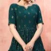 Green Georgette Anarkali Gown Party Wear