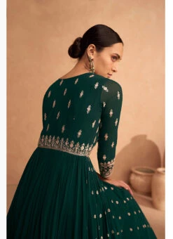 Green Georgette Embroidered Anarkali Suit Festive Wear -Deals Chic Lehenga Store green georgette embroidered anarkali suit slska43159488 b