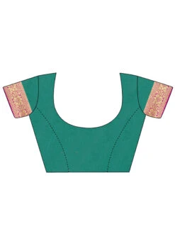 Green N Pink Banarasi Silk Zari Work Saree Festive Wear 7 Green N Pink Banarasi Silk Zari Work Saree Festive Wear -Deals Chic Lehenga Store green n pink banarasi silk zari work saree sasstsktknsk8078g b