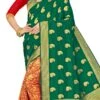 Green N Red Banarasi Silk Zari Work Saree Festive Wear