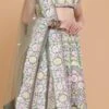 Green Raw Silk Embroidery Umbrella Lehenga Choli With Dupatta Wedding Wear