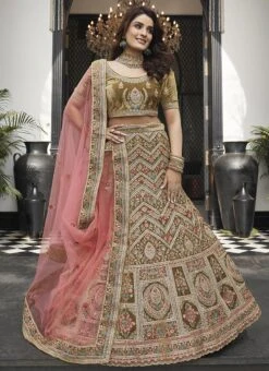 Green Velvet Embroidered Lehenga Choli Wedding Wear -Deals Chic Lehenga Store green velvet embroidered lehenga choli ghmkns9603 u