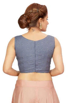 Grey Blended Cotton Sequins Blouse After Six Wear -Deals Chic Lehenga Store grey blended cotton sequins blouse blmff1829gy b