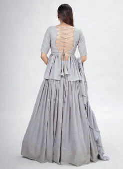 Grey Georgette Sequins Long Choli Umbrella Lehenga Party Wear 7 Grey Georgette Sequins Long Choli Umbrella Lehenga Party Wear -Deals Chic Lehenga Store grey georgette sequins long choli umbrella lehenga ghsdrs11002 b