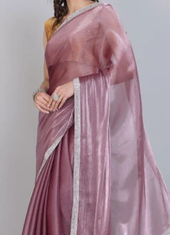 Hand Work Wine Color Chiffon Saree Party Wear