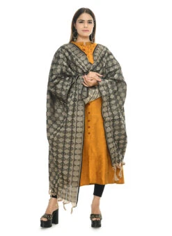 Handloom Cotton Black Weaving Work Dupatta Work Wear -Deals Chic Lehenga Store handloom cotton black weaving work dupatta dpdmimfd082 u