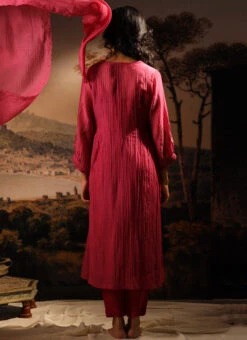 Hot Pink Chanderi Silk Embroidered Dupatta Party Wear -Deals Chic Lehenga Store hot pink chanderi silk embroidered dupatta dpbadcsduhp01 b