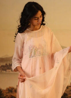 Ivory Pink Chanderi Silk Embroidered Dupatta Party Wear -Deals Chic Lehenga Store ivory pink chanderi silk embroidered dupatta dpbadcsduip01 b