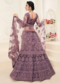 Lavender Net A Line Lehenga Wedding Wear -Deals Chic Lehenga Store lavender net a line lehenga ghsccq1002b b