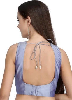 Light Blue Art Silk Embroidered Blouse Festive Wear -Deals Chic Lehenga Store light blue art silk embroidered blouse bldiw24 b