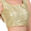 Light Gold Net Sequins Blouse Festive Wear