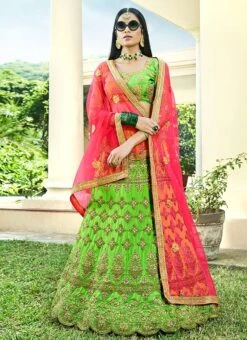 Light Green Art Silk A Line Lehenga Wedding Wear -Deals Chic Lehenga Store light green art silk a line lehenga ghssizohra30406 u