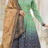 Light Green Art Silk Gown Party Wear