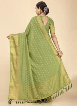 Light Green Color Georgette Silk Weaving Saree Festive Wear -Deals Chic Lehenga Store light green color georgette silk weaving saree sasprt6852 b