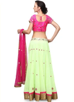 Light Green Georgette Mirror Embroidery Work Umbrella Lehenga Wedding Wear -Deals Chic Lehenga Store light green georgette mirror embroidery work umbrella lehenga ghkifh68r b