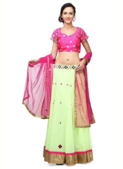 Light Green Georgette Mirror Embroidery Work Umbrella Lehenga Wedding Wear -Deals Chic Lehenga Store light green georgette mirror embroidery work umbrella lehenga ghkifh68r u