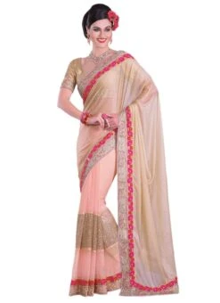 Light Pink N Beige Lycra Half N Half Saree Party Wear 6 Light Pink N Beige Lycra Half N Half Saree Party Wear -Deals Chic Lehenga Store light pink n beige lycra half n half saree sadmk1810 u