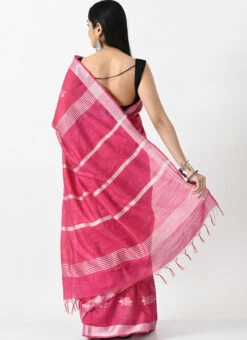 Magenta Blended Cotton Sari After Six Wear -Deals Chic Lehenga Store magenta blended cotton sari sadmfs034 b