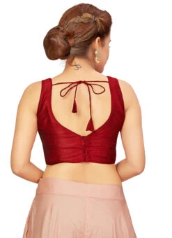 Maroon Art Silk Blouse After Six Wear -Deals Chic Lehenga Store maroon art silk blouse blmff1823 b