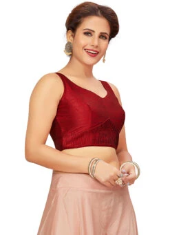 Maroon Art Silk Blouse After Six Wear -Deals Chic Lehenga Store maroon art silk blouse blmff1823 u