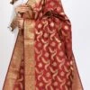 Maroon Banarasi Silk Weaving Work Dupatta Work Wear
