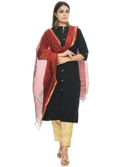 Maroon Chanderi Cotton Dupatta Festive Wear -Deals Chic Lehenga Store maroon chanderi cotton dupatta dpdmfmfd032 u