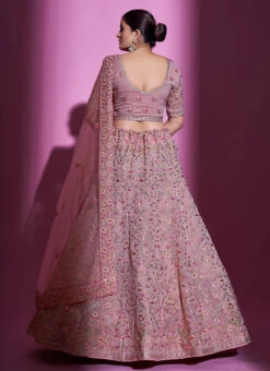 Mauve Georgette Thread N Sequins Umbrella Lehenga Wedding Wear -Deals Chic Lehenga Store mauve georgette thread n sequins umbrella lehenga ghska442834001 b