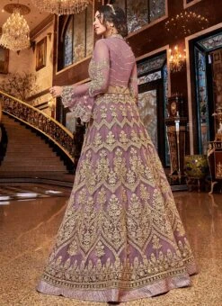 Mauve Art Silk A Line Lehenga Wedding Wear 7 Mauve Art Silk A Line Lehenga Wedding Wear -Deals Chic Lehenga Store mauve net a line lehenga ghscc6312 b