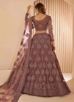 Mauve Net Embroidered N Stones Umbrella Lehenga Wedding Wear -Deals Chic Lehenga Store mauve net embroidered n stones umbrella lehenga ghsak42921004i b