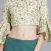 Mint Green Embroidered Art Silk Blouse Festive Wear