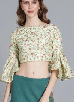 Mint Green Embroidered Art Silk Blouse Festive Wear -Deals Chic Lehenga Store mint green embroidered art silk blouse BLBS02209610 u