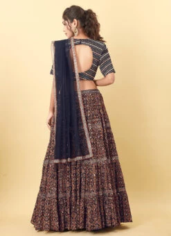 Multicolor Printed Embroidery Georgette Lehenga Festive Wear -Deals Chic Lehenga Store multicolor printed embroidery georgette lehenga ghsgfcb81 b