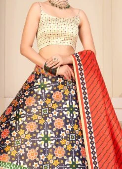 Multicolor Rera Silk Digital Printed Lehenga Choli Party Wear