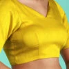Mustard Silk Solid Stitched Readymade Blouse Party Wear