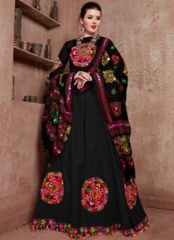 Navaratri Black Taffeta Silk Embroidery Chaniya Choli Party Wear 6 Navaratri Black Taffeta Silk Embroidery Chaniya Choli Party Wear -Deals Chic Lehenga Store navaratri black cotton embroidered chaniya choli ghsom8002d u