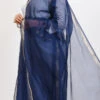 Navy Blue Chanderi Cotton Dupatta Festive Wear